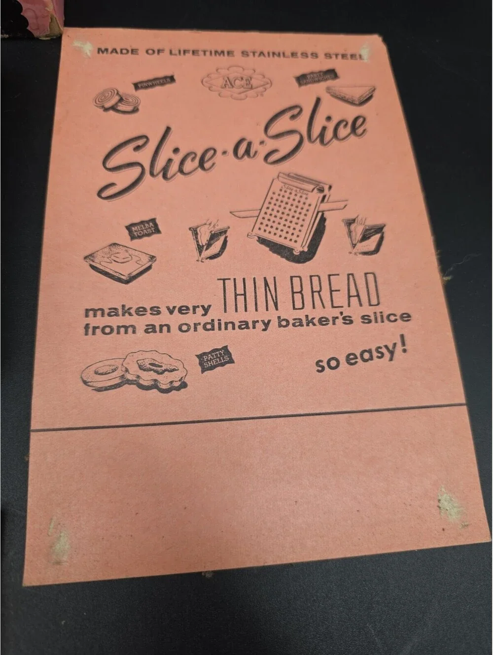Vintage Kitchen Collectibles Slice-A-Slice  This Bread Melba Toast W Box ACE